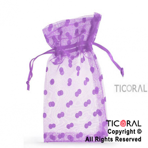 BOLSA ORGANZA LILA 10X15 LUNARES HS3976-4 x 1